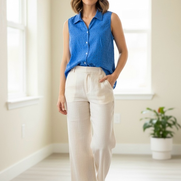 Polka Dot Button Down Top - Picture 1 of 5